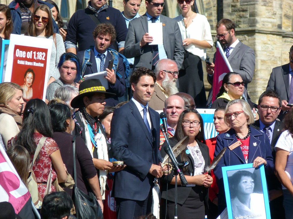 Justin Trudeau speech on missing and murdered indigenous women – Ottawa October 2016
