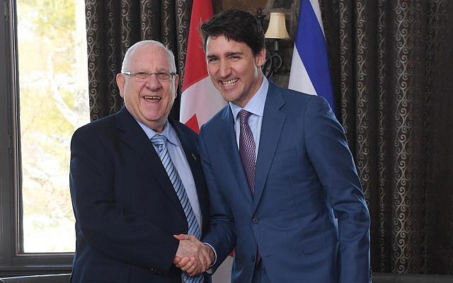 President Rivlin with PM Trudeau of Canada IV 1 April 2019 e1554142200223