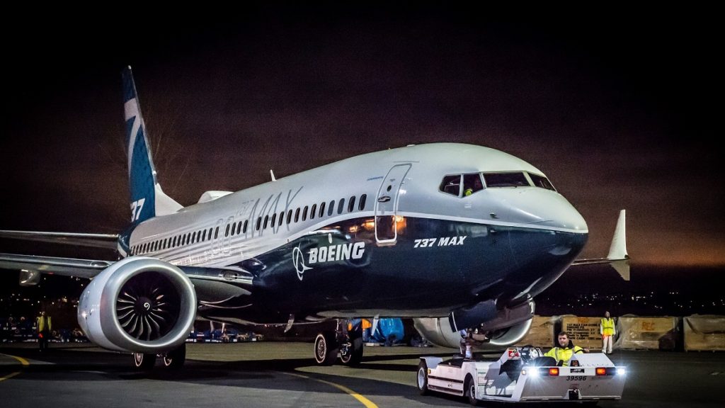 boeing 737 max on tug source ba