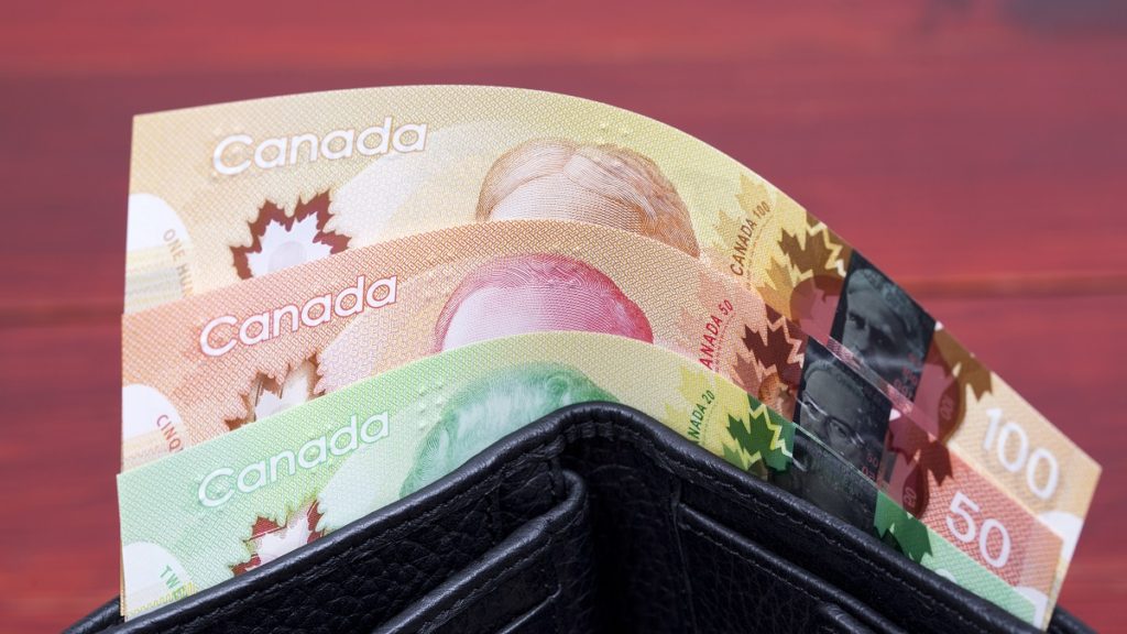 canadian money black wallet