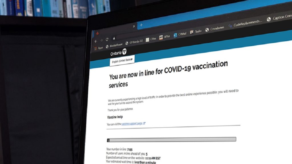 Ontario vaccine portal website