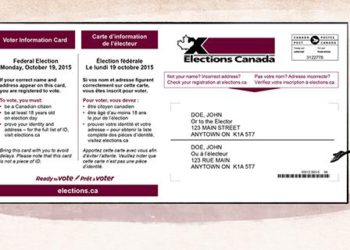 رای‌دهندگان کانادایی‌ها تا دهم سپتامبر کارت اطلاعات‌شان را دریافت می‌کنند