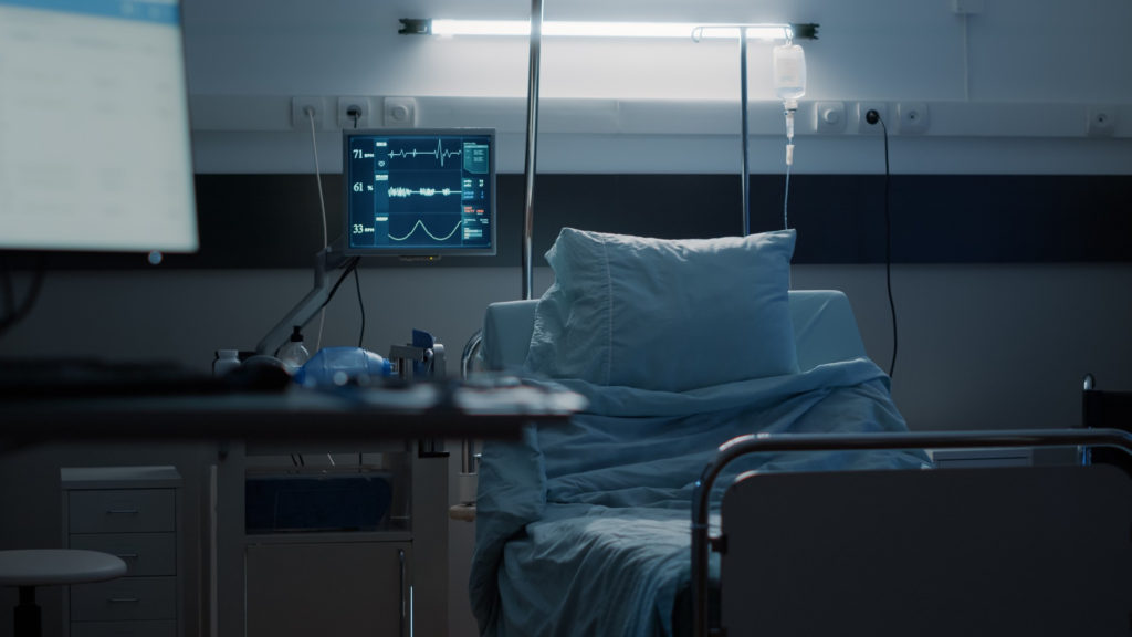 empty hospital ward designed with medical equipment