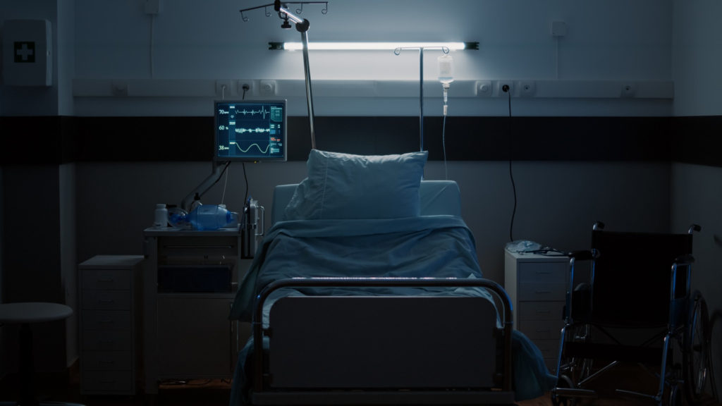 empty intensive recovery room as hospital ward