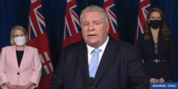 با ایجاد اختلال در یک گذرگاه مرزی مهم دولت آنتاریو وضعیت اضطراری اعلام کرد