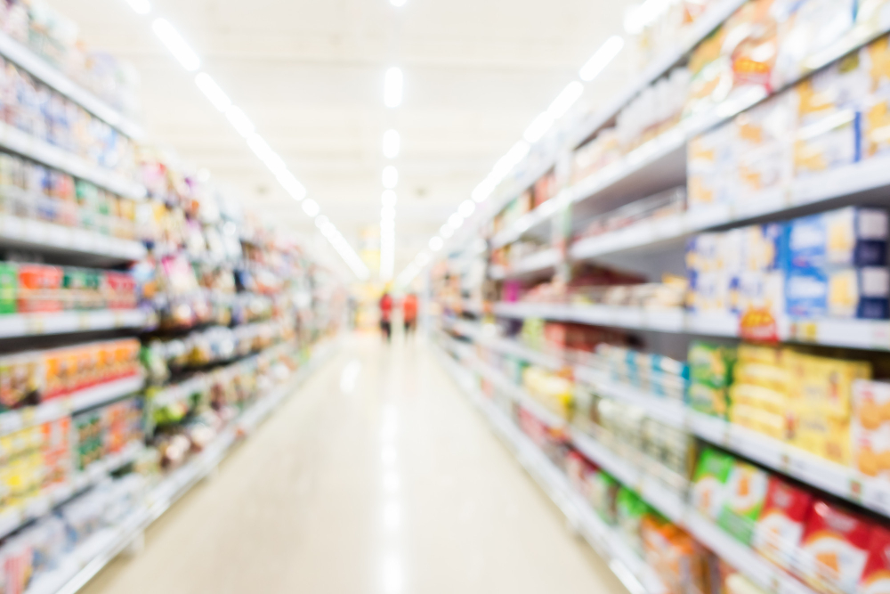 abstract blur supermarket retail store