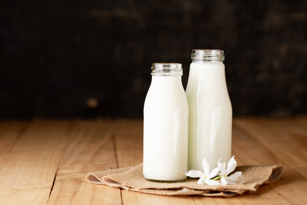 fresh milk bottle glass