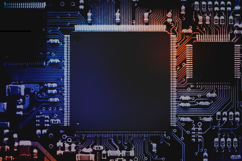 smart microchip background motherboard closeup technology