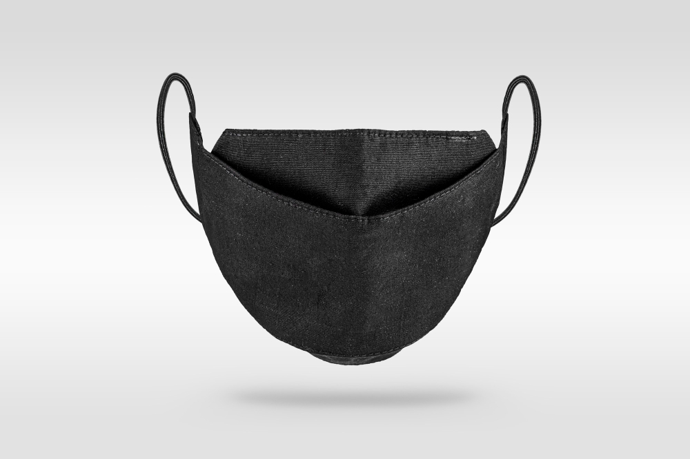 black protective fabric face mask