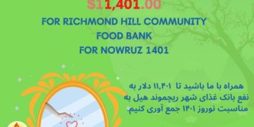 کنگره ایرانیان کانادا برای بانک غذای شهر ریچموند‌هیل پول جمع می‌کند
