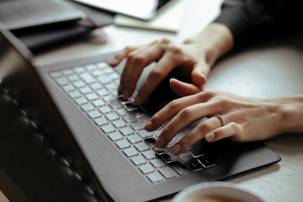 beautiful young woman home office working from home teleworking concept