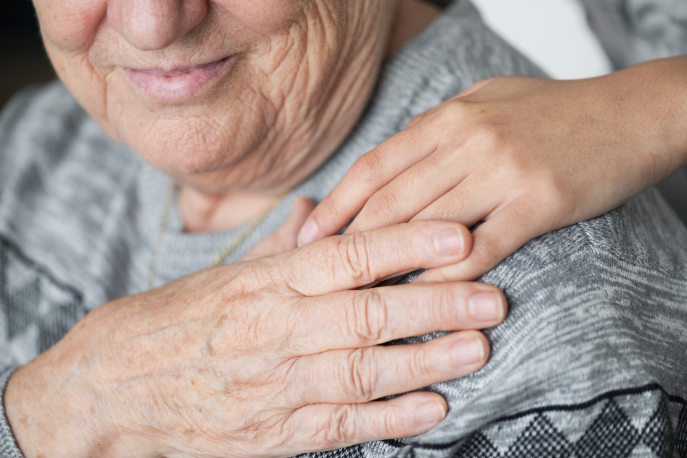 closeup support hands