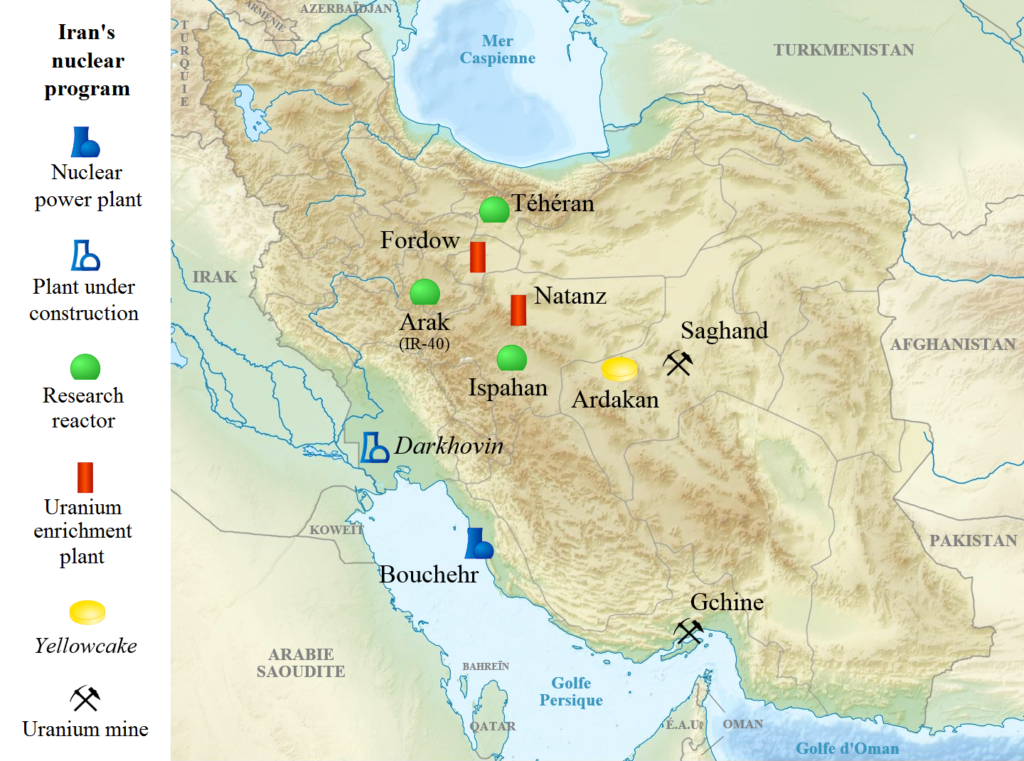 Iran nuclear program map en