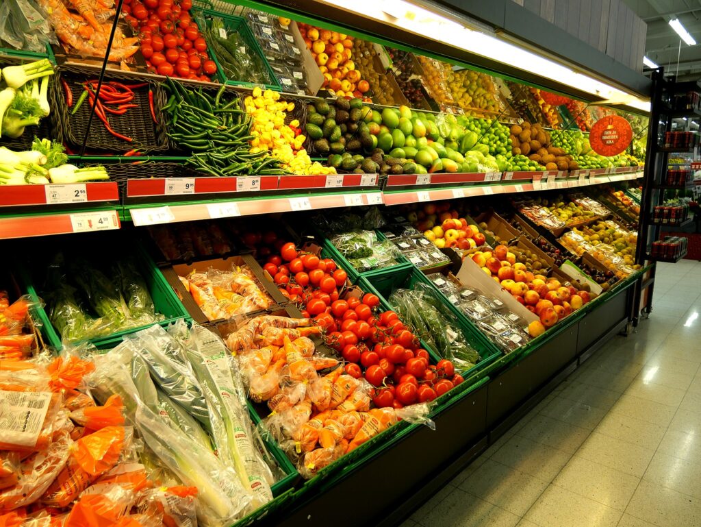 Fruits and vegetables at market