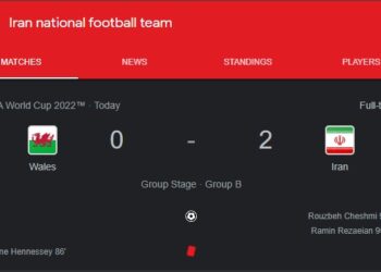 تیم ملی فوتبال ایران دومین بازی مرحله گروهی جام‌جهانی را برد