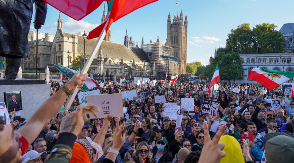 Mahsa Amini protests 8 October 2022 Parliament Square London