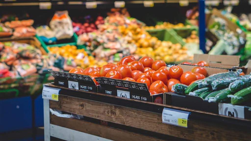 close up of tomatoes in a grocery store11111111111111